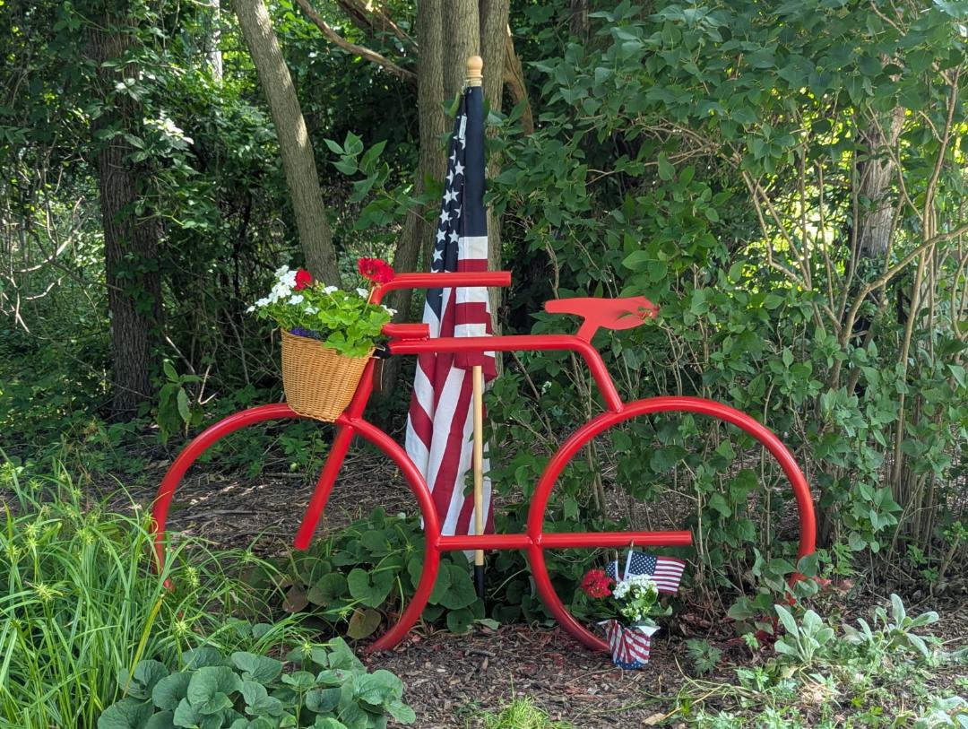 Historic Depot Trail gardens in Saline
